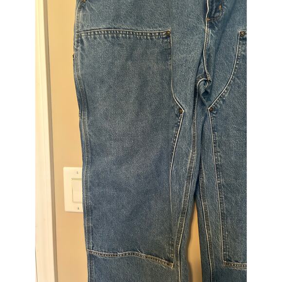 Carhartt Loose Dungaree Fit Double-Front Washed Logger jeans B73DST size 42x30 - Picture 3 of 5